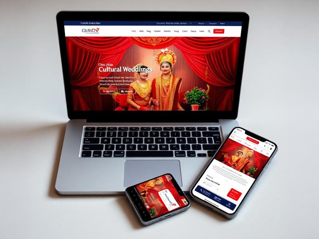 Example Traditional / Cultural Wedding website home page