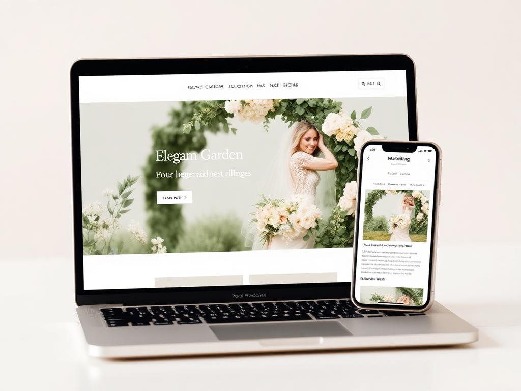 Example Garden Wedding website home page