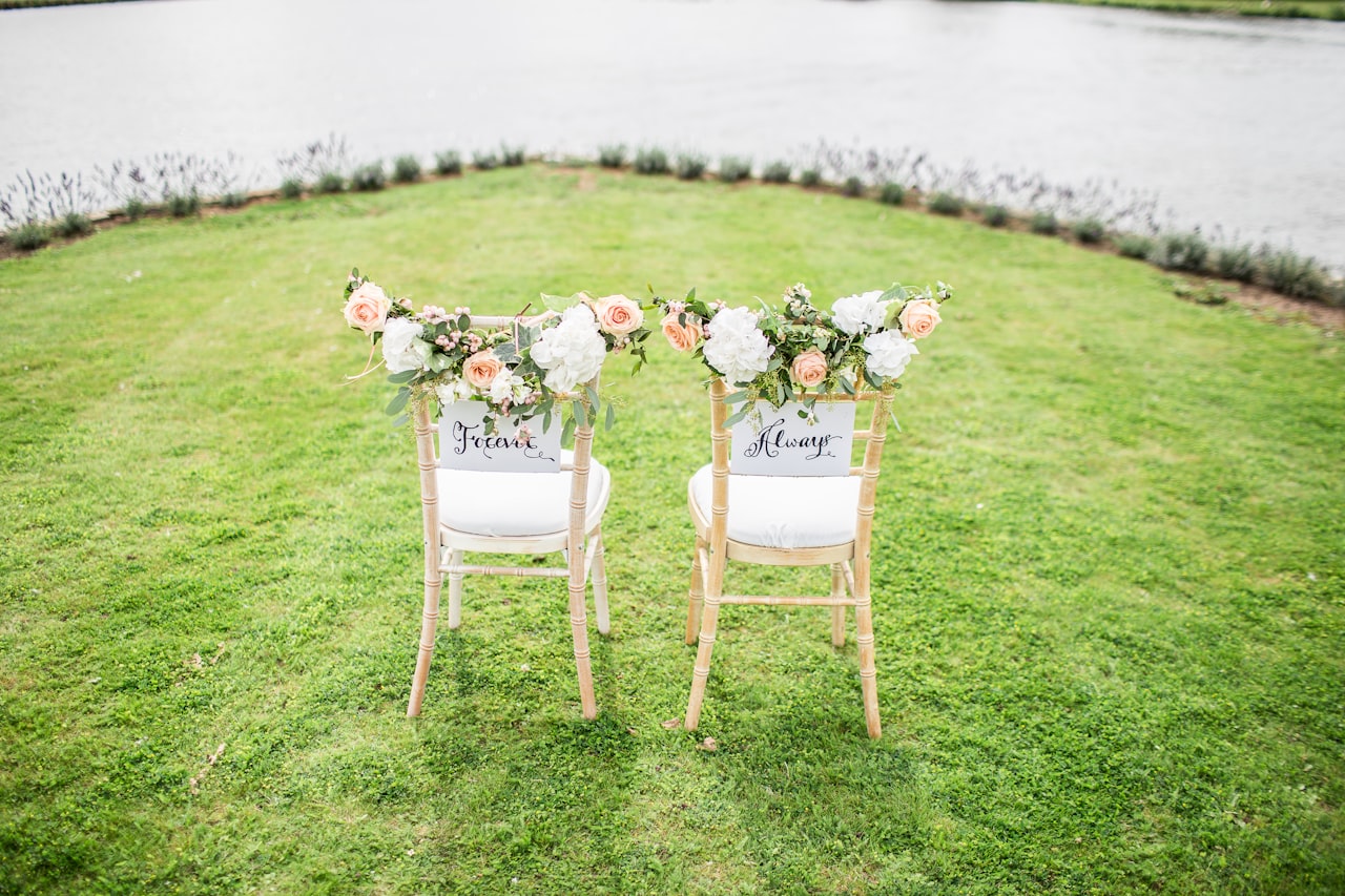 Bride and groom sharing a moment at golden hour